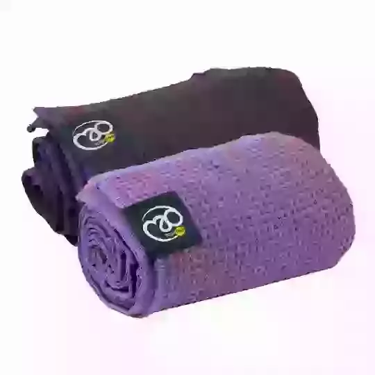 Fitness-Mad Grip Dot Yoga Towel With Carry Bag